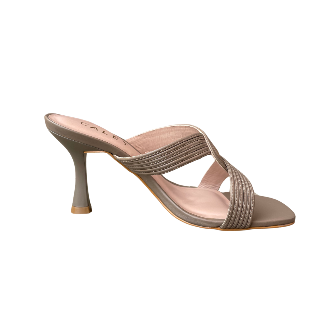 Sabrina Taupe Leather Mule