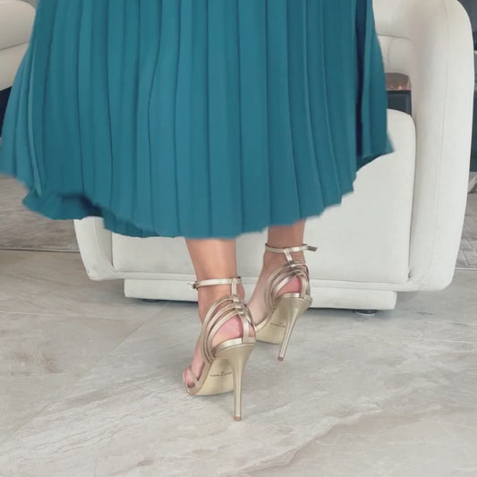 Manuela Light Gold Nappa Leather Heel