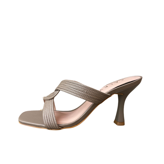 Sabrina Taupe Leather Mule