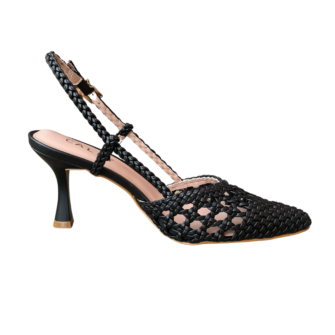 Andrea Braided Black Slingback Heel
