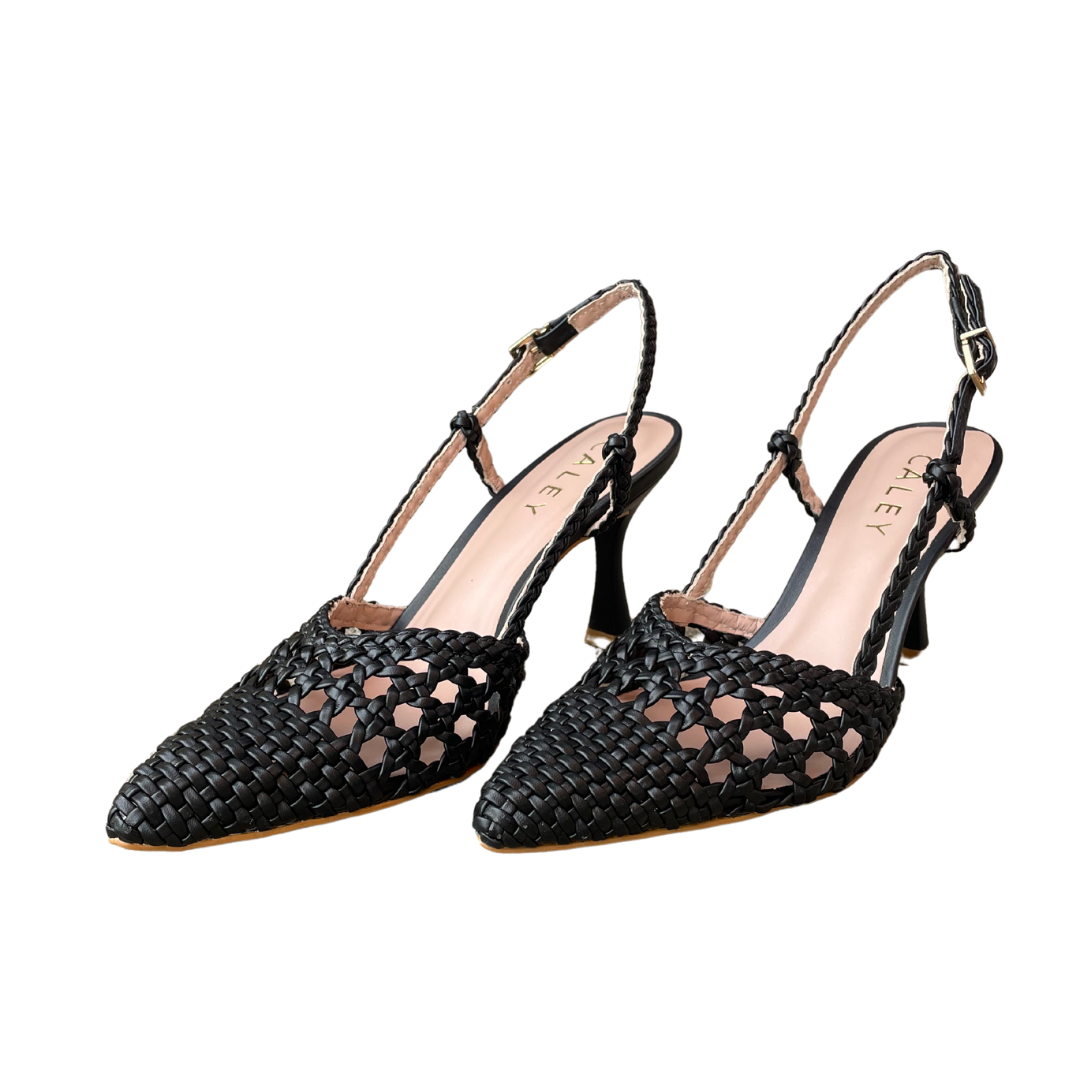 Andrea Braided Black Slingback Heel