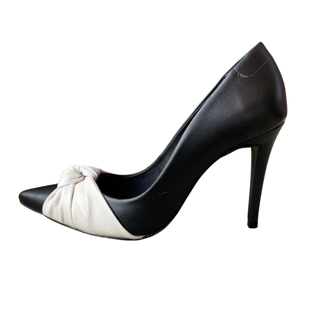 Pina Two tone Black White Leather Pump