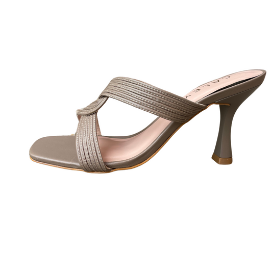 Sabrina Taupe Leather Mule