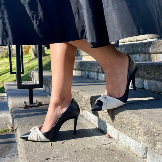 Pina Two-tone Black & White Leather Pump