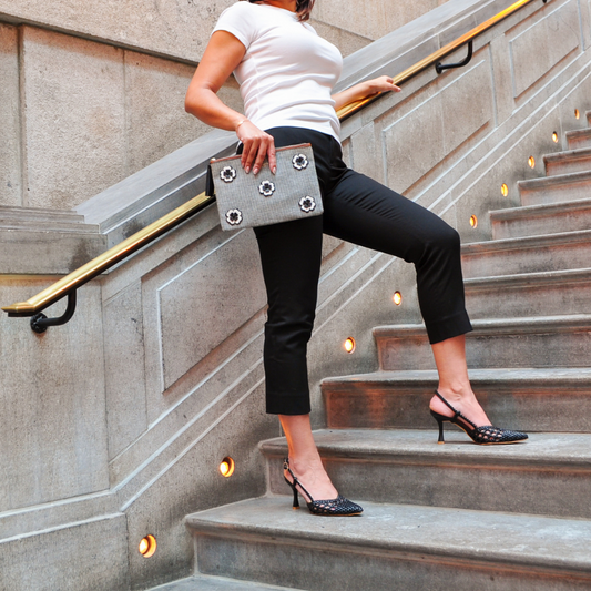 Andrea Braided Black Slingback Heel