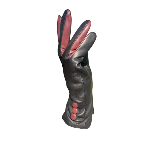 Black and Brown Leather Gloves