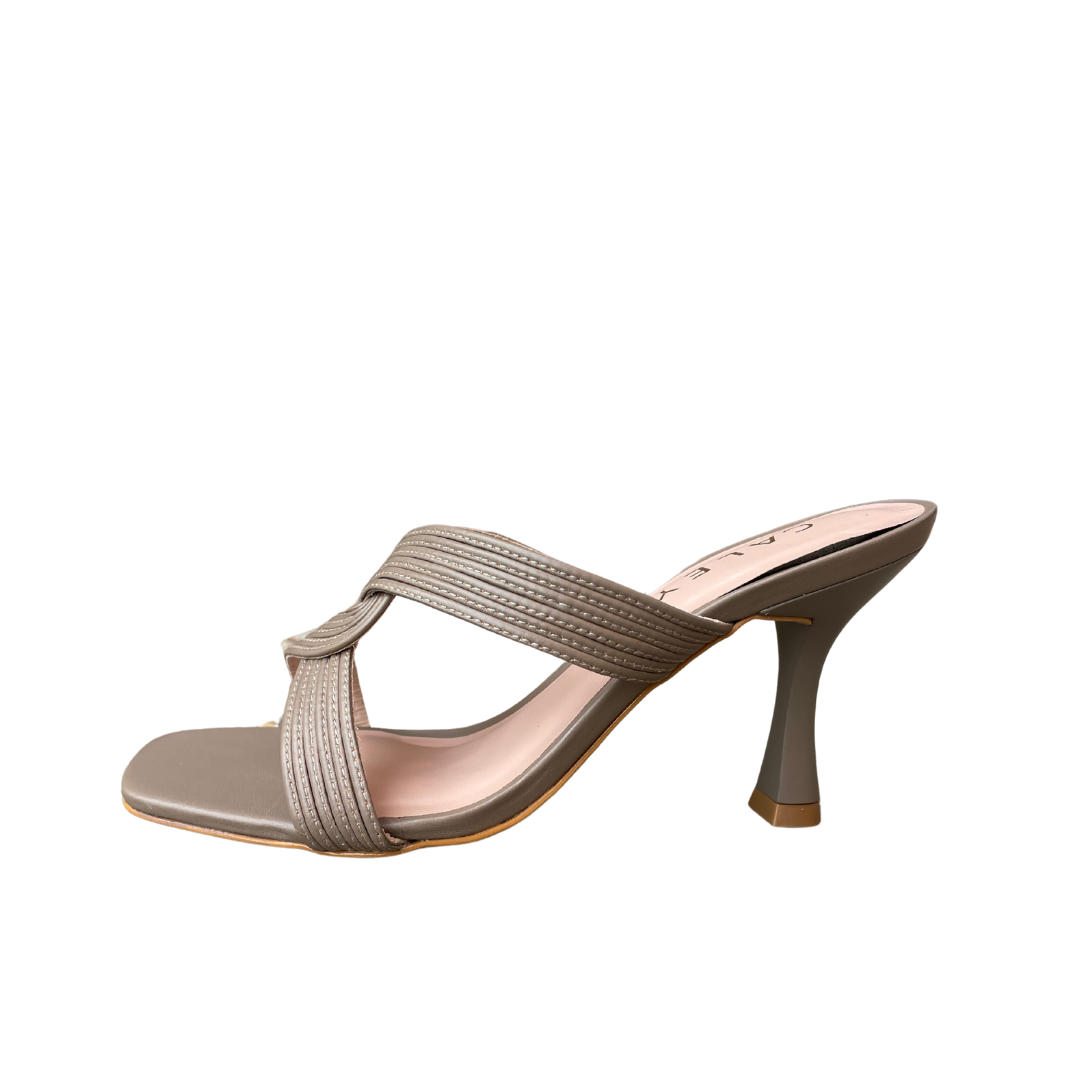 Sabrina Taupe Leather Mule