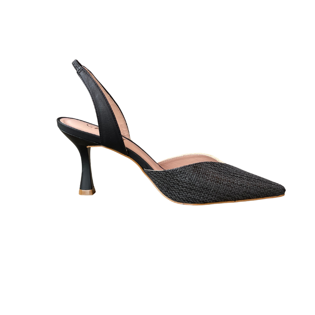 Melanie Two-Tone Raffia Slingback Pump